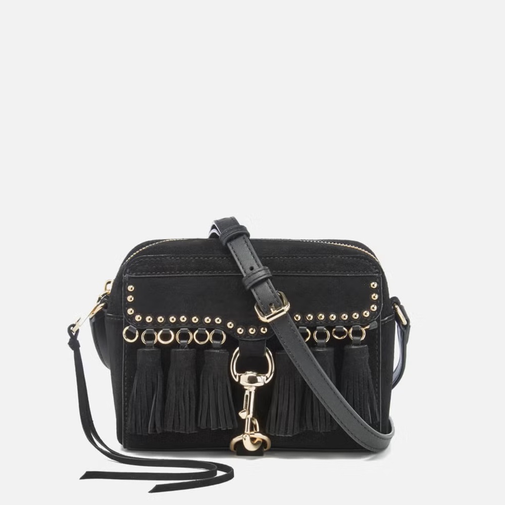 Black Suede Rebecca Minkoff Handbag with Tassels 🖤